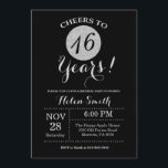 16. Geburtstag Einladung Black and Silver Glitzer<br><div class="desc">16. Geburtstag Einladung Schwarz und Silber Glitzer Card. Für weitere Anpassungen klicken Sie bitte auf die Schaltfläche "Anpassen" und verwenden Sie unser Designwerkzeug,  um diese Vorlage zu ändern.</div>