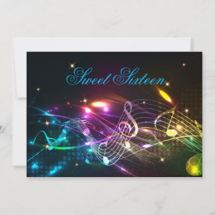 16 . Geburtstag Einladung Neon Glow Lights