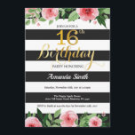 16. Geburtstag Einladung Teen. Blanc<br><div class="desc">16. Geburtstagseinladung für Teenager-Girl-Lady. 16 . Geburtstag. Black and Gold Geburtstagsparty Einladung. Gold Glitzer. Rosa Aquarell Floral Blume. Schwarze und weiße Streifen. Printable Digital.
Für weitere Anpassungen klicken Sie bitte auf die Schaltfläche "Anpassen" und verwenden Sie unser Designwerkzeug,  um diese Vorlage zu ändern.</div>