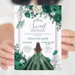 16 . Geburtstag Emerald Green & Silver Geburtstag Einladung<br><div class="desc">16 . Geburtstag Emerald Green & Silver Birthday Einladung Mis Quince Anos,  15. Geburtstag, </div>
