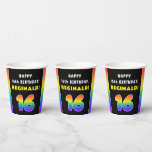 16. Geburtstag: Farbiger Regenbogen # 16, Individu Pappbecher<br><div class="desc">Dieses optimistische und fröhliche Geburtstagsthema hat die Nummer "16" mit einem farbenfrohen Regenbogenspektrum inspirierten Farbverlaufsmuster,  zusammen mit der Meldung "HAPPY 16. BIRTHDAY" und einem bearbeitbaren Empfängernamen. Mit kühnen Geburtstagsmotiven wie diesen kann man in einem Party zum 16. Geburtstag von jemandem feiern. [~Z0000639]</div>