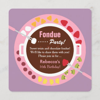 16 . Geburtstag Fondue Girls Geburtstagsparty Einladung