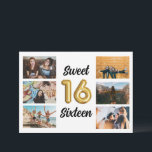 16 . Geburtstag Foto Collage Geburtstagsparty Einladung<br><div class="desc">Ideal für eine 16 . Geburtstag Geburtstagsfeier - diese Nummer 16 der Goldballon-Geburtstagsfeier mit einem 6-Foto-Collage "16 . Geburtstag"-Design auf dem Schriftart. Fügen Sie Ihre Party-Daten auf der Rückseite und schicken Sie eine E-Mail an Familie und Freunde, frag sie zu Ihnen, um Ihr Mädchen und ihr 16 . Geburtstag zu...</div>