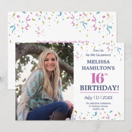16. Geburtstag - Foto Party Einladung