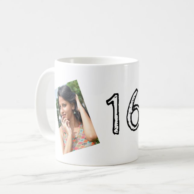 16. Geburtstag FOTO Tasse (Vorderseite Links)