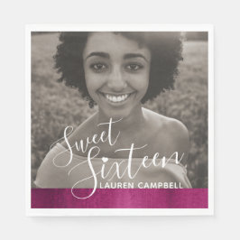 16 . Geburtstag Fotoschablone Serviette