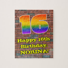 16. Geburtstag: Fun Graffiti-Inspiriert Regenbogen