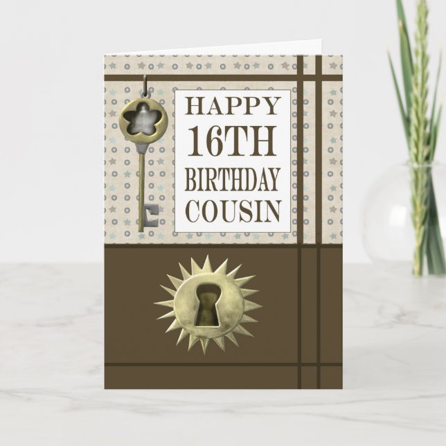 16. Geburtstag für Cousin-Karte Karte (Vorderseite)
