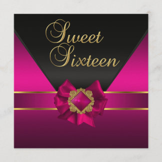 16 . Geburtstag Geburtstagsparty Dark Pink Silk Go Einladung