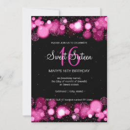 16 . Geburtstag Geburtstagsparty Pink Einladung