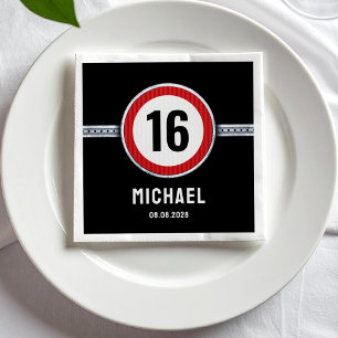 16. Geburtstag Geschwindigkeitsbegrenzung  Serviette