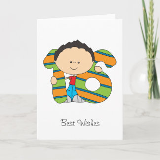 16. Geburtstag - Grußkarte - Junge Karte