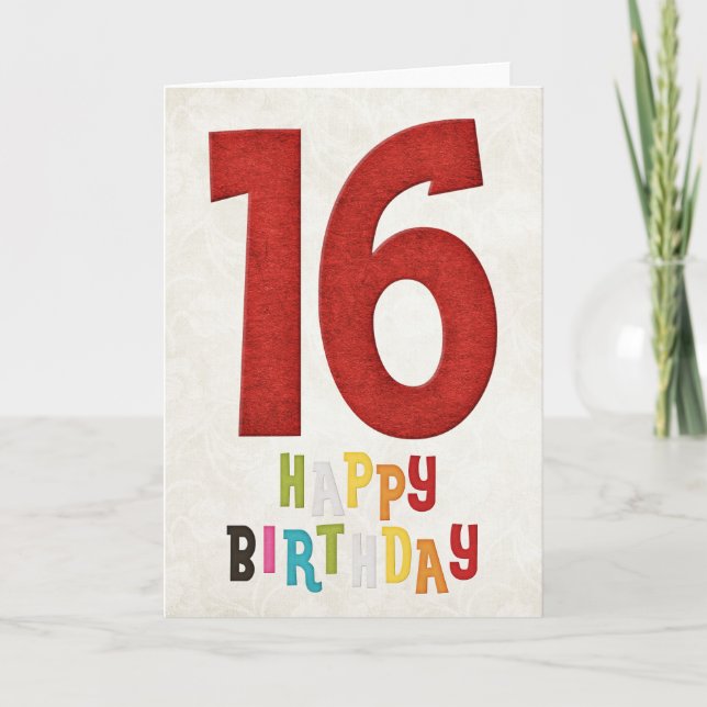 16. Geburtstag Happy Birthday Card Design 4 Karte (Vorderseite)
