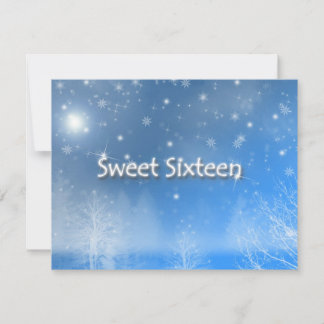 16 . Geburtstag Ice Blue WinterWonderland Einladun Einladung
