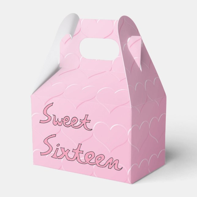 16 . Geburtstag in Rosa Geschenkschachtel (Vorderseite)