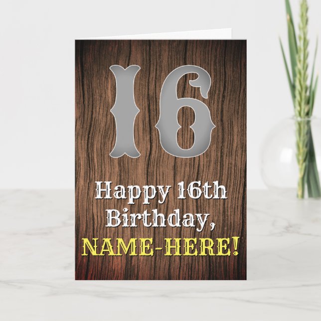16. Geburtstag: Inspirierter Country Western Look, Karte (Vorderseite)