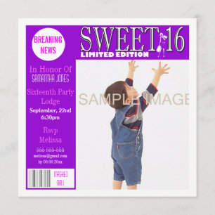 16 . Geburtstag Magazin Art PERSONALIZE Einladung