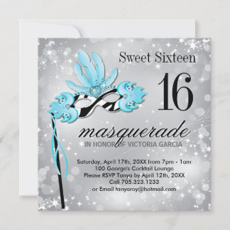 16 . Geburtstag Masquerade Party Einladung