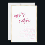 16 . Geburtstag Modern Script Imitats Gold Forelle Einladung<br><div class="desc">16 . Geburtstag Modern Script Imitats Gold Foil Pink Birthday Einladung Nachricht für jede notwendige Anpassung</div>
