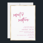 16 . Geburtstag Modern Script Imitats Gold Forelle Einladung<br><div class="desc">16 . Geburtstag Modern Script Imitats Gold Foil Pink Birthday Einladung Nachricht für jede notwendige Anpassung</div>