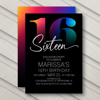 16. Geburtstag Moderne Einladung