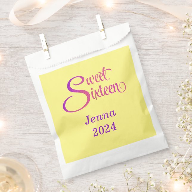 16 . Geburtstag Name and Year Leckerei Bag Geschenktütchen (Ausgeschnitten)