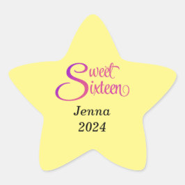 16 . Geburtstag Name and Year Star Stickers