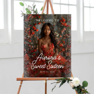 16 . Geburtstag Party Begrüßungszeichen mit Foto Poster