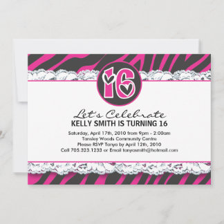 16 . Geburtstag Party Einladung