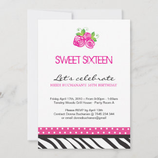 16 . Geburtstag-Party Einladung