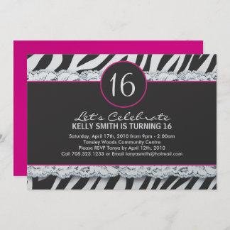 16 . Geburtstag Party Einladung