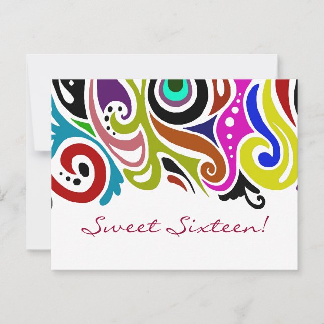 16 . Geburtstag Party ~ Einladungen (Vorderseite)