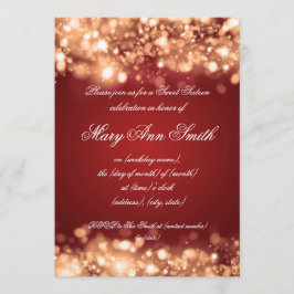 16. Geburtstag-Party-Goldfunkelnde Lichter Einladung