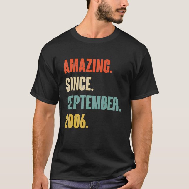 16. Geburtstag Phantastisch seit September T-Shirt (Vorderseite)