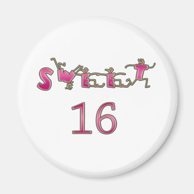 16 . Geburtstag Pink Magnet (Vorne)