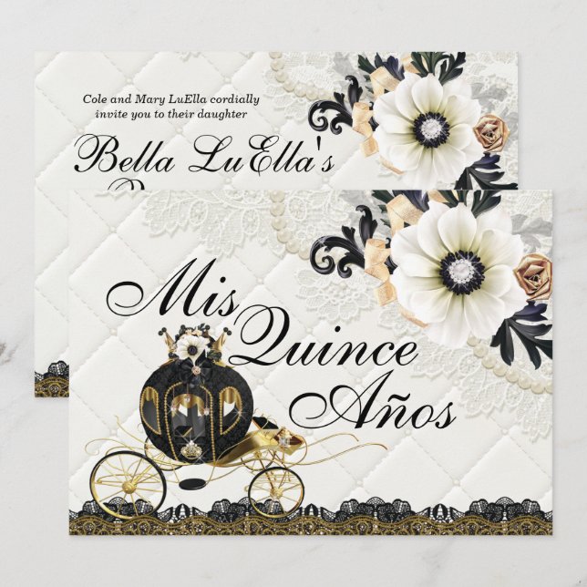 16 . Geburtstag Quinceanera Einladungen zum Geburt (Vorne/Hinten)
