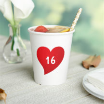 16 . Geburtstag Red Heart Custom number