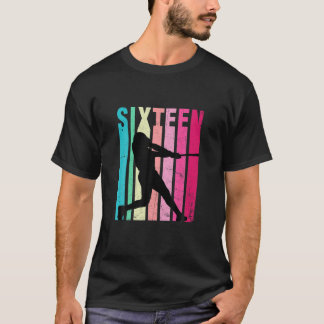 16. Geburtstag Retro Baseball Liebhaber 16 Jahre a T-Shirt