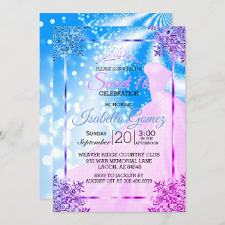 16 . Geburtstag Rosa Prinzessin Einladung