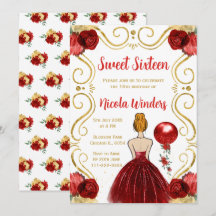 16 . Geburtstag Rote Haare Prinzessin in Rot