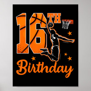 16. Geburtstag Sketll Thema 16 Jahre alter Junge P Poster
