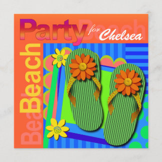 16 . Geburtstag Sommer Fun Flip Flops - Beach Part Einladung