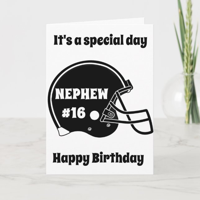 **16. GEBURTSTAG** SONDERJAHR "SPECIAL NEPHEW!!!!" KARTE (Vorderseite)