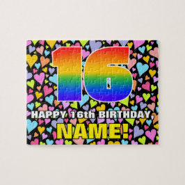 16. Geburtstag — Spaß, Liebende Herzformen + "16"