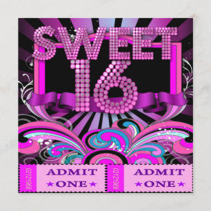 16 . Geburtstag Sweet 16 Party Ticket Eintritt Einladung