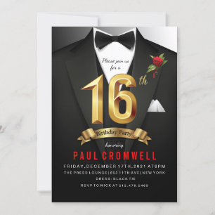 16. Geburtstag Sweet 16 Smoking Einladung