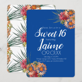 16 . Geburtstag Tropenfarben Einladung