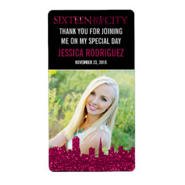 16 . Geburtstag und das ETIKETT "WASSERFLASCHE"