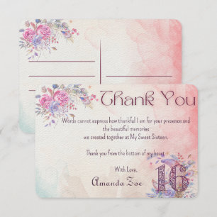 16 . Geburtstag Vielen Dank Dankeskarte