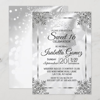 16 . Geburtstag White Princess Gown Einladung